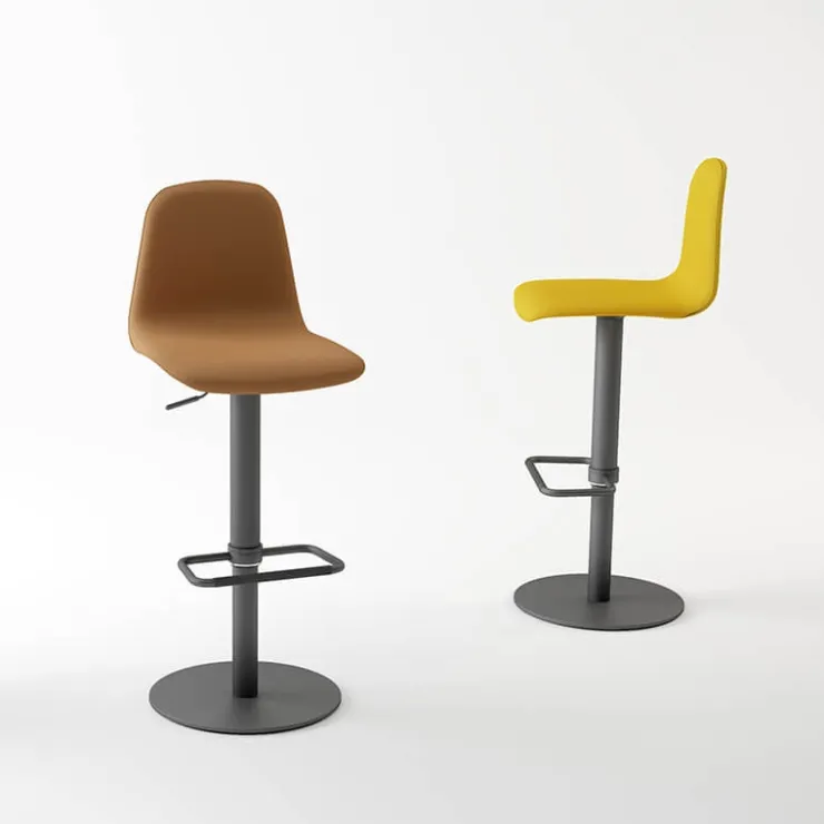 Cancio Tabouret Snack (assise +/- 65 Cm)|Tabouret De Bar (assise +/- 80 Cm)*Orange Tabouret réglable en synthétique avec repose