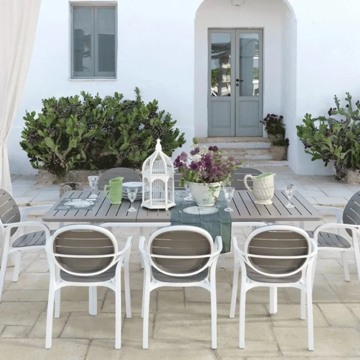 Chaise De Jardin|Fauteuil De Jardin*Palma Fauteuil de jardin en polypropylène coloris blanc et taupe
