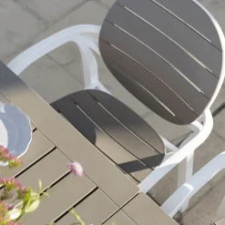 Chaise De Jardin|Fauteuil De Jardin*Palma Fauteuil de jardin en polypropylène coloris blanc et taupe