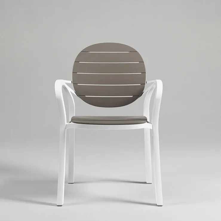 Chaise De Jardin|Fauteuil De Jardin*Palma Fauteuil de jardin en polypropylène coloris blanc et taupe