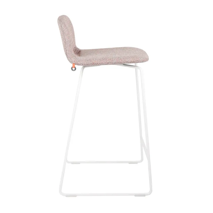 Mobitec Tabouret Snack (assise +/- 65 Cm)|Tabouret De Bar (assise +/- 80 Cm)*Pamp ® Tabouret snack design en tissu avec dossier bas et pieds en métal