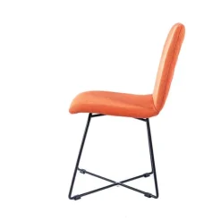 Sessio Chaise De Salle à Manger|Chaise Salon*Pandora diamant Chaise design scandinave en tissu pieds filaires en métal noir