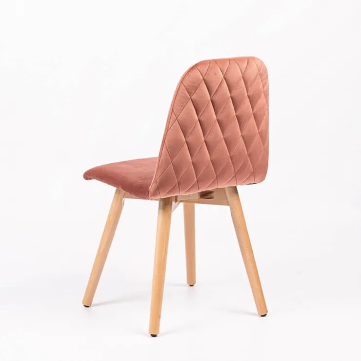 Sessio Chaise De Salle à Manger|Chaise Salon*Pandora diamant Chaise scandinave en tissu dos matelassé pieds bois