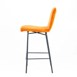 Sessio Tabouret Snack (assise +/- 65 Cm)|Tabouret De Bar (assise +/- 80 Cm)*Pandora diamant Tabouret snack dos matelassé en tissu et pieds métal