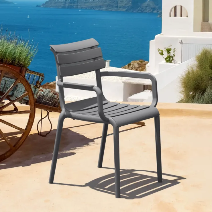Chaise De Jardin|Fauteuil De Jardin*Paris Fauteuil de jardin empilable en polypropylène avec accoudoirs