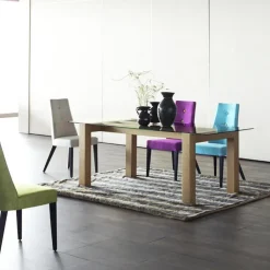 Lujosa Chaise De Salle à Manger|Chaise Salon*Park Chaise contemporaine en tissu et pieds bois