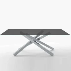 Midj Table De Salle à Manger*Péchino ® Table design en verre trempé et piétement mikado en métal