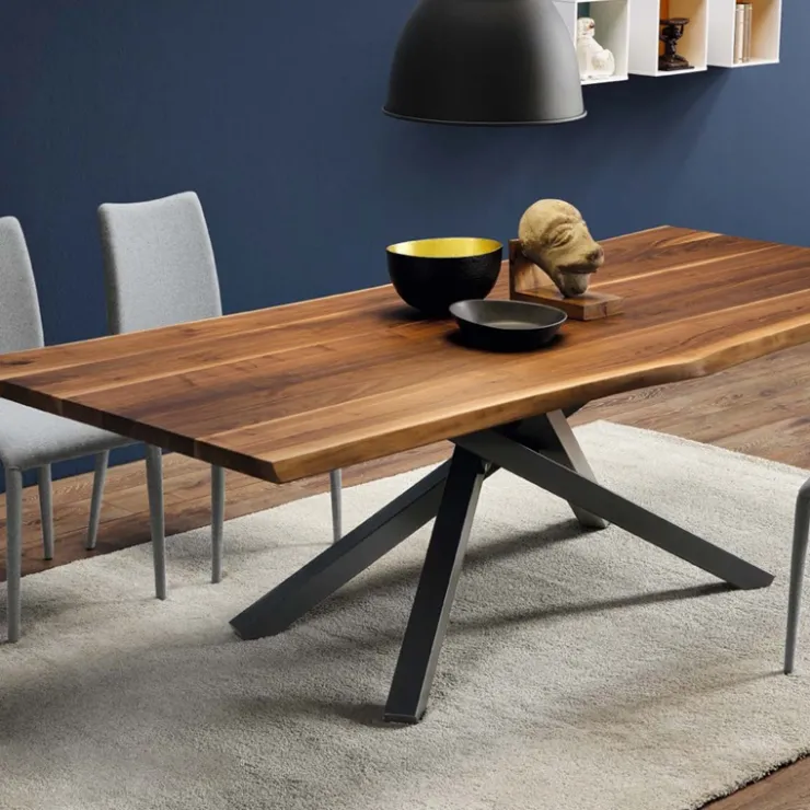 Midj Table De Salle à Manger*Pechino ® Table design en bois massif piétement mikado en métal