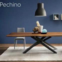 Midj Table De Salle à Manger*Pechino ® Table design en bois massif piétement mikado en métal