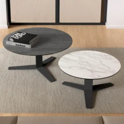 Cancio Table De Salon*Peliccan mini Table basse moderne en céramique et métal