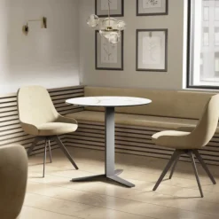 Cancio Table De Cuisine|Table Pour Petit Espace*Peliccan Table ronde petit espace en céramique et métal