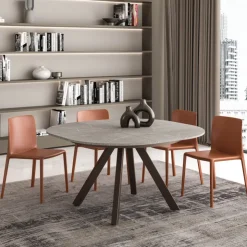 Ozzio Table De Salle à Manger|Table Pour Petit Espace*PetaloTable ronde design extensible avec pieds en métal