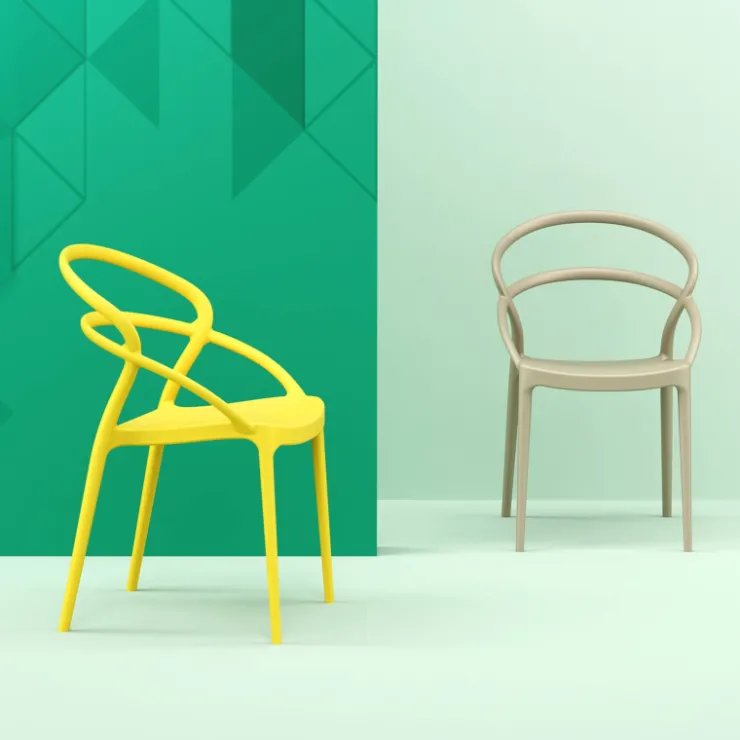 Chaise De Cuisine|Chaise De Salle à Manger*Pia Chaise tendance empilable en polypropylène