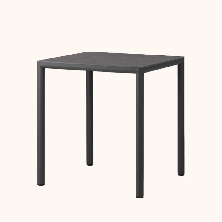 Table De Jardin*Piave Table de jardin carrée en stratifié avec pieds en aluminium