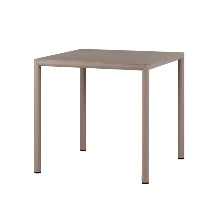 Table De Jardin*Piave Table de jardin carrée en stratifié avec pieds en aluminium