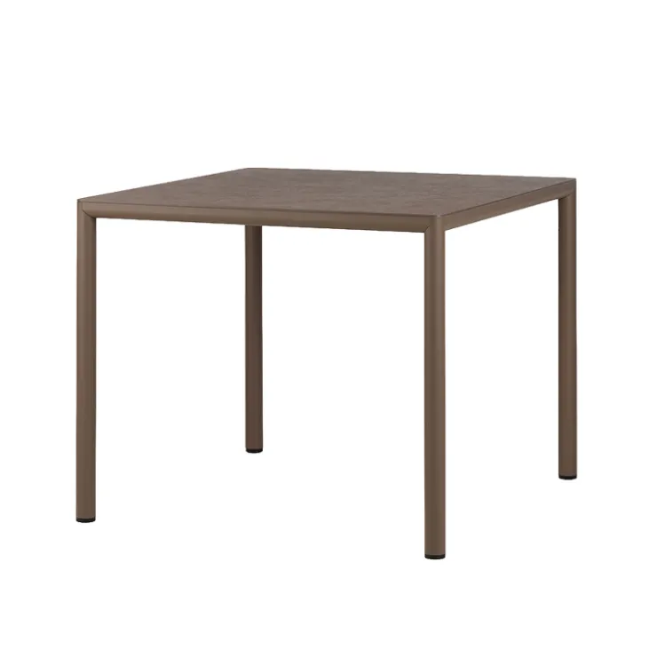 Table De Jardin*Piave Table de jardin carrée en stratifié avec pieds en aluminium