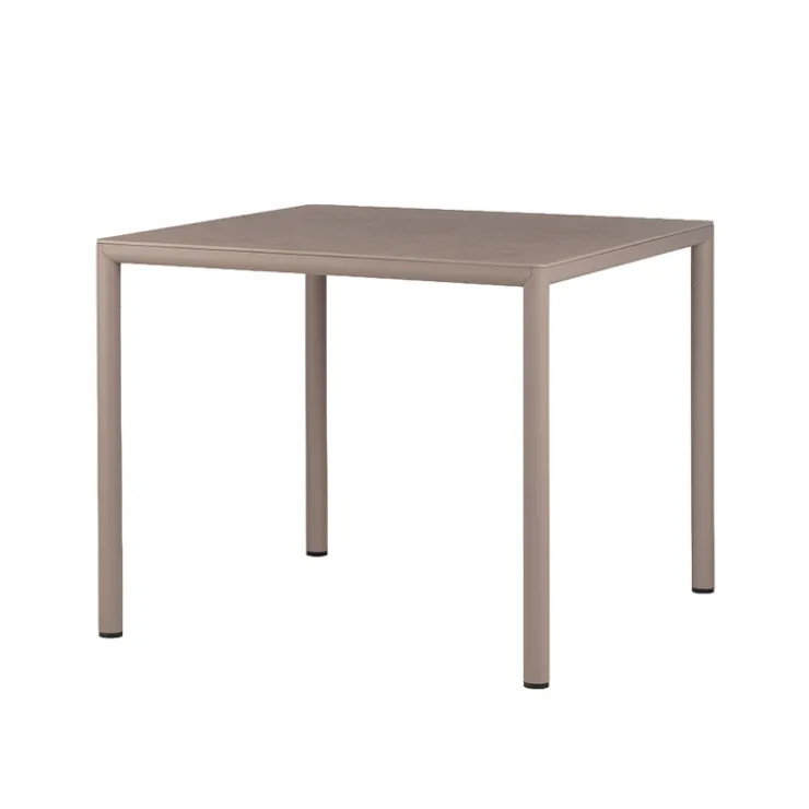 Table De Jardin*Piave Table de jardin carrée en stratifié avec pieds en aluminium