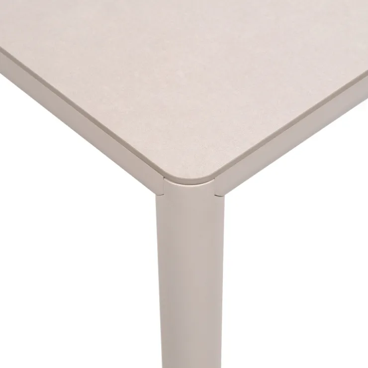 Table De Jardin*Piave Table de jardin carrée en stratifié avec pieds en aluminium