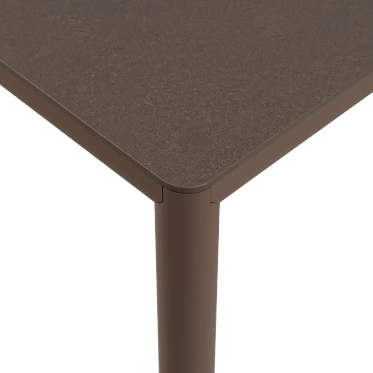 Table De Jardin*Piave Table de jardin carrée en stratifié avec pieds en aluminium