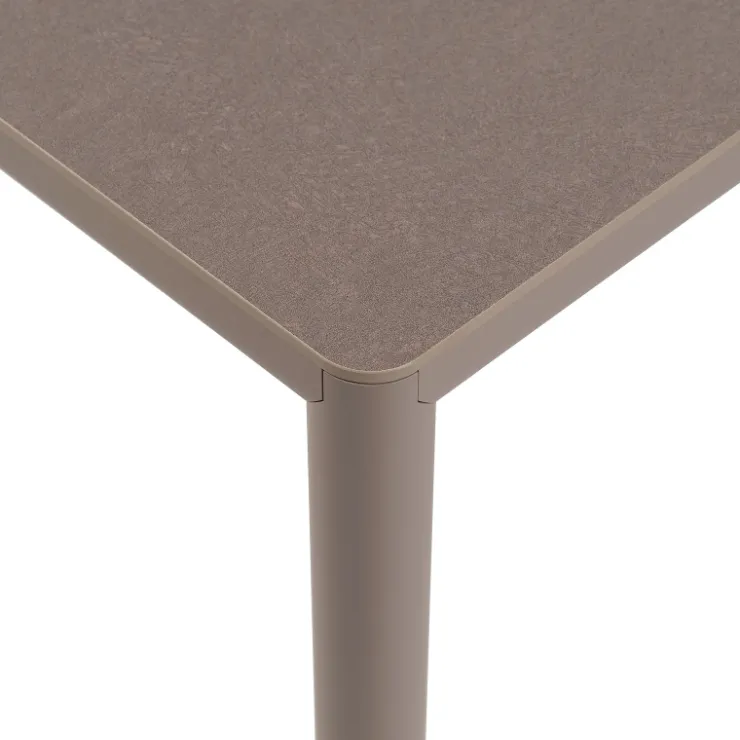 Table De Jardin*Piave Table de jardin carrée en stratifié avec pieds en aluminium