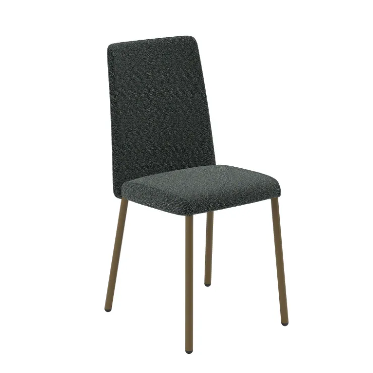 Perfecta Chaise De Salle à Manger*Pierrot Chaise de salle à manger confortable en tissu et pieds en métal