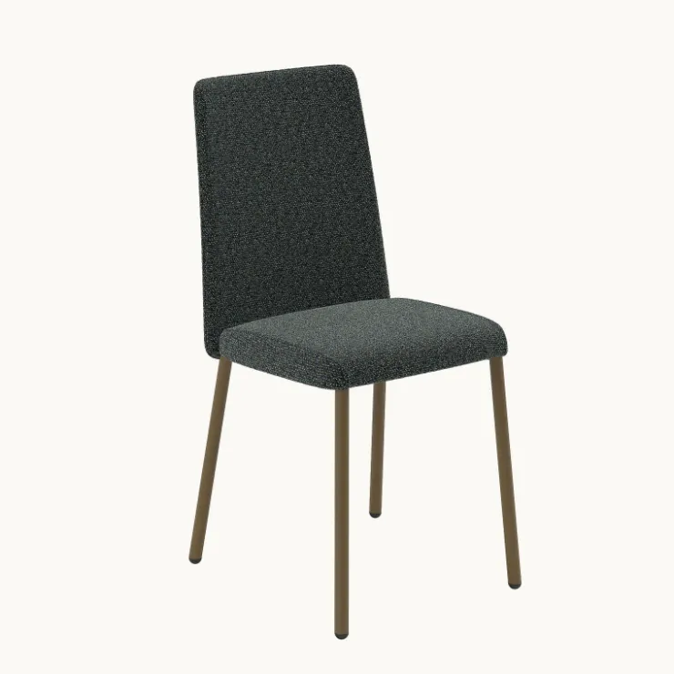 Perfecta Chaise De Salle à Manger*Pierrot Chaise de salle à manger confortable en tissu et pieds en métal