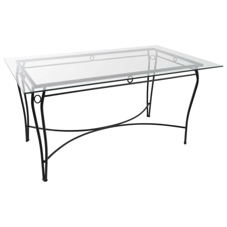 Jayso Table De Salle à Manger*Pisa Table provençale en verre trempé et acier