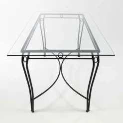 Jayso Table De Salle à Manger*Pisa Table provençale en verre trempé et acier