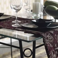 Jayso Table De Salle à Manger*Pisa Table provençale en verre trempé et acier