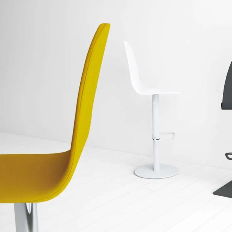 Cancio Tabouret Snack (assise +/- 65 Cm)|Tabouret De Bar (assise +/- 80 Cm)*Play Tabouret réglable en hauteur tissu et pied métal