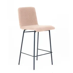 Sessio Tabouret Snack (assise +/- 65 Cm)|Tabouret De Bar (assise +/- 80 Cm)*Plaza diamant Tabouret snack avec dos matelassé en tissu pieds en métal