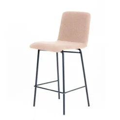 Sessio Tabouret Snack (assise +/- 65 Cm)|Tabouret De Bar (assise +/- 80 Cm)*Plaza diamant Tabouret snack avec dos matelassé en tissu pieds en métal