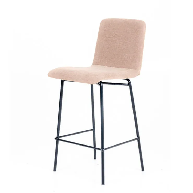 Sessio Tabouret Snack (assise +/- 65 Cm)|Tabouret De Bar (assise +/- 80 Cm)*Plaza diamant Tabouret snack avec dos matelassé en tissu pieds en métal