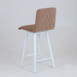 Sessio Tabouret Snack (assise +/- 65 Cm)|Tabouret De Bar (assise +/- 80 Cm)*Plaza diamant Tabouret snack avec dos matelassé en tissu et pieds en bois