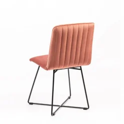 Sessio Chaise De Salle à Manger|Chaise Salon*Plaza line Chaise design en tissu avec dos matelassé et pieds en métal croisés