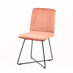 Sessio Chaise De Salle à Manger|Chaise Salon*Plaza line Chaise design en tissu avec dos matelassé et pieds en métal croisés