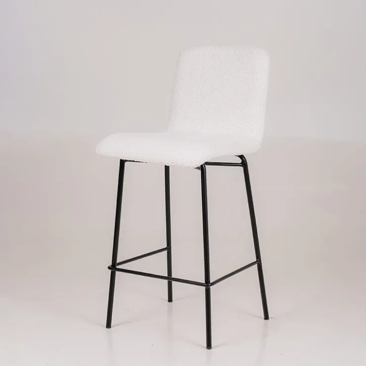 Sessio Tabouret Snack (assise +/- 65 Cm)|Tabouret De Bar (assise +/- 80 Cm)*Plaza Tabouret snack moderne en tissu et pieds en métal