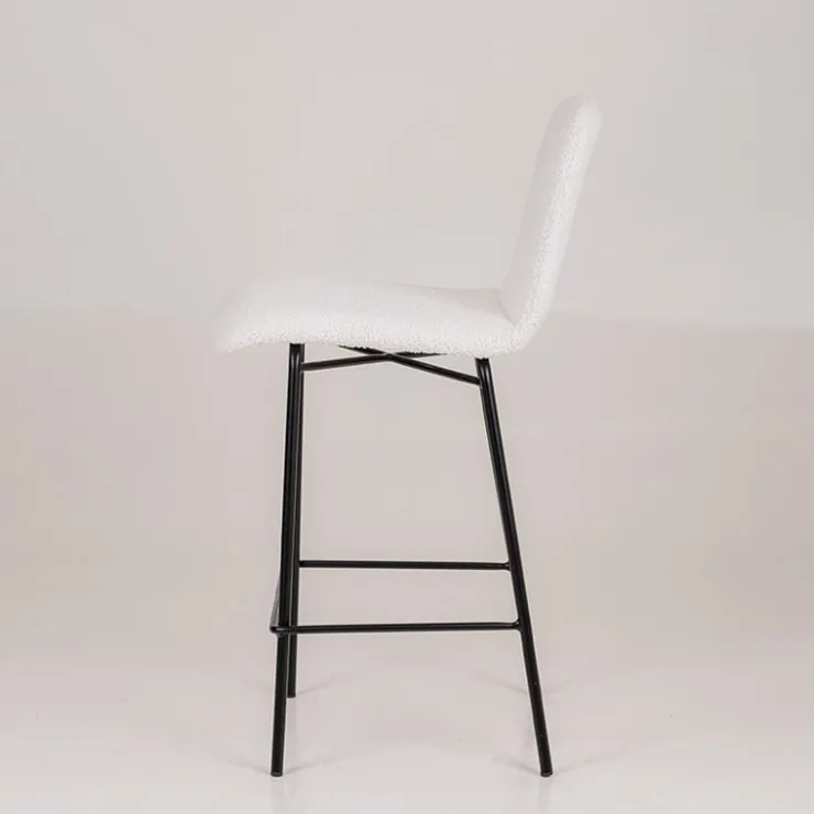 Sessio Tabouret Snack (assise +/- 65 Cm)|Tabouret De Bar (assise +/- 80 Cm)*Plaza Tabouret snack moderne en tissu et pieds en métal