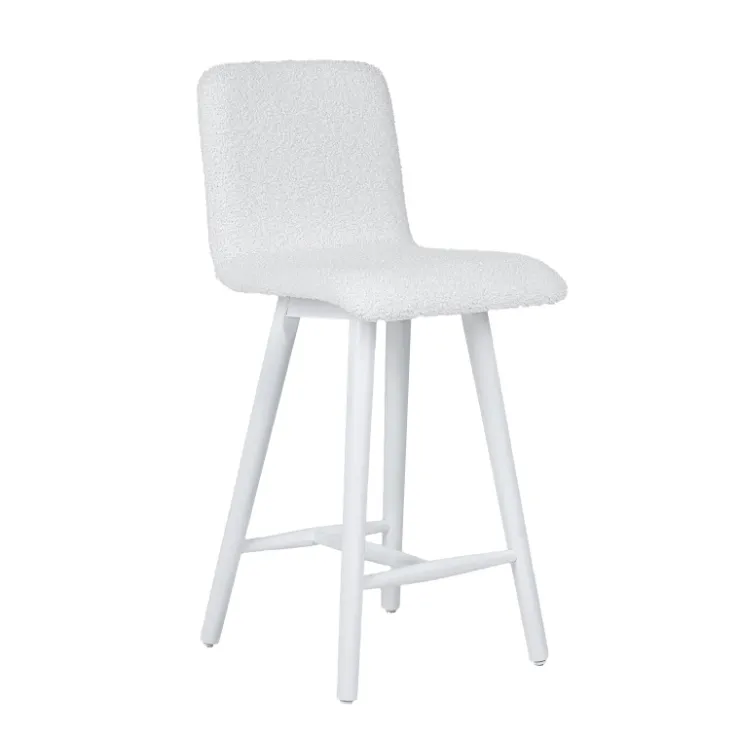 Sessio Tabouret Snack (assise +/- 65 Cm)|Tabouret De Bar (assise +/- 80 Cm)*Plaza Tabouret snack scandinave en tissu et pieds coniques en bois