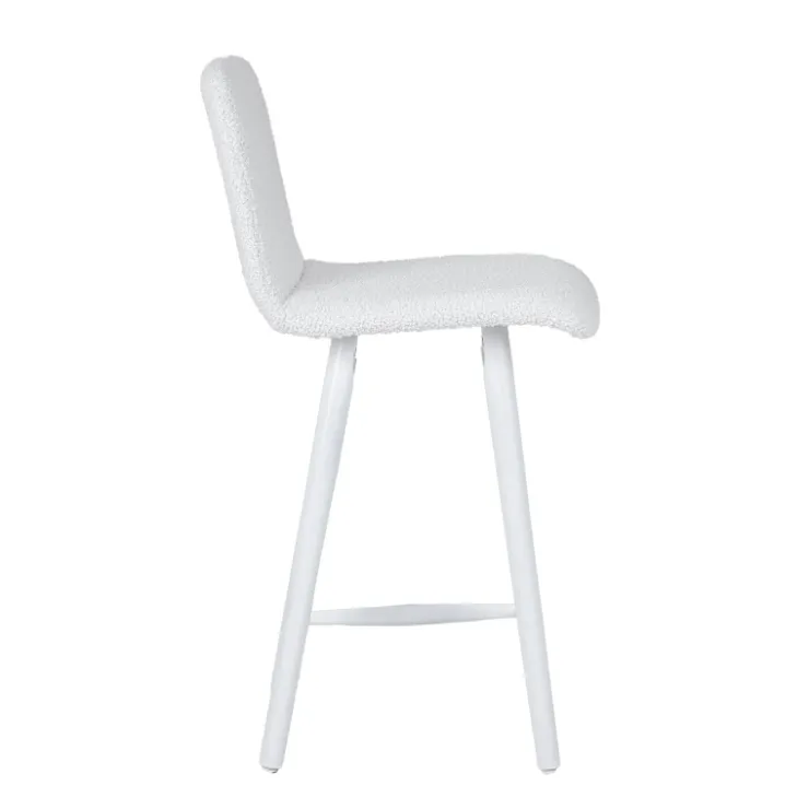Sessio Tabouret Snack (assise +/- 65 Cm)|Tabouret De Bar (assise +/- 80 Cm)*Plaza Tabouret snack scandinave en tissu et pieds coniques en bois