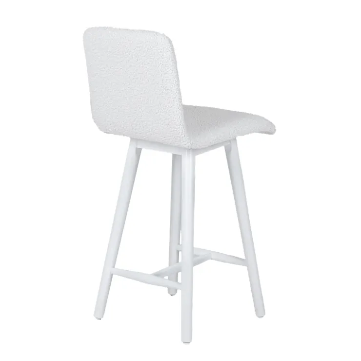 Sessio Tabouret Snack (assise +/- 65 Cm)|Tabouret De Bar (assise +/- 80 Cm)*Plaza Tabouret snack scandinave en tissu et pieds coniques en bois