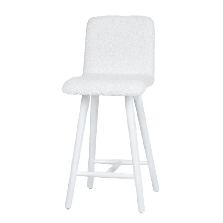 Sessio Tabouret Snack (assise +/- 65 Cm)|Tabouret De Bar (assise +/- 80 Cm)*Plaza Tabouret snack scandinave en tissu et pieds coniques en bois