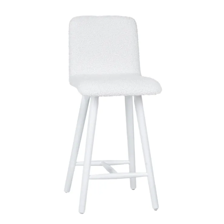 Sessio Tabouret Snack (assise +/- 65 Cm)|Tabouret De Bar (assise +/- 80 Cm)*Plaza Tabouret snack scandinave en tissu et pieds coniques en bois