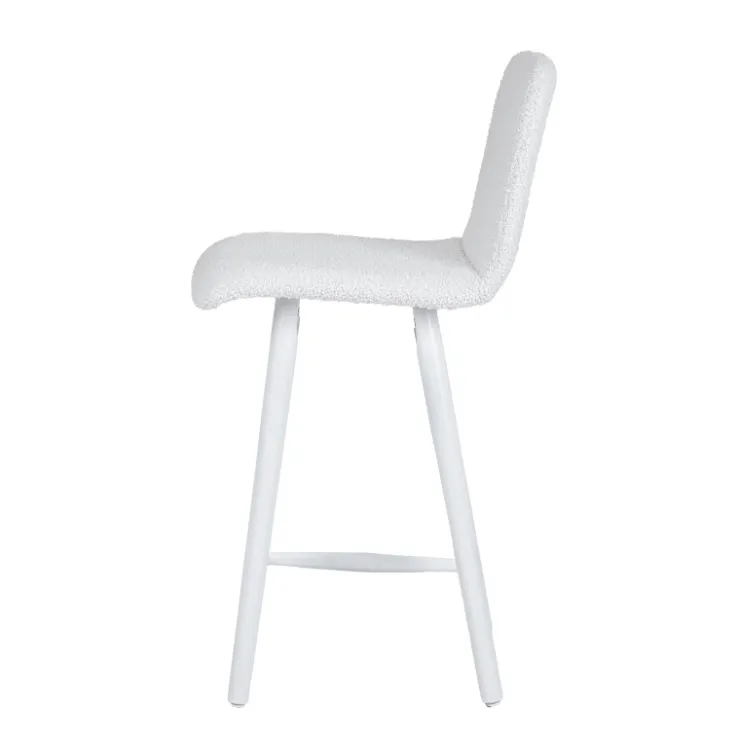 Sessio Tabouret Snack (assise +/- 65 Cm)|Tabouret De Bar (assise +/- 80 Cm)*Plaza Tabouret snack scandinave en tissu et pieds coniques en bois