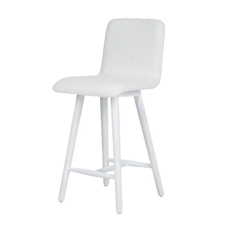 Sessio Tabouret Snack (assise +/- 65 Cm)|Tabouret De Bar (assise +/- 80 Cm)*Plaza Tabouret snack scandinave en tissu et pieds coniques en bois