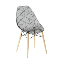 Chaise De Salle à Manger|Chaise Salon*Prisma Chaise scandinave transparente avec pieds en bois