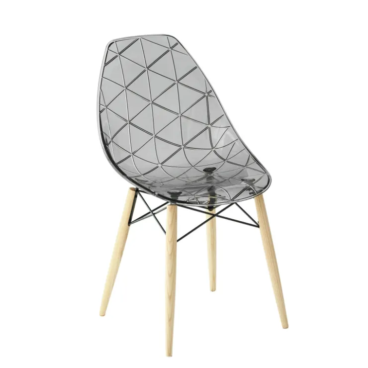 Chaise De Salle à Manger|Chaise Salon*Prisma Chaise scandinave transparente avec pieds en bois