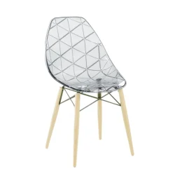 Chaise De Salle à Manger|Chaise Salon*Prisma Chaise scandinave transparente avec pieds en bois