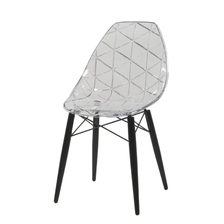 Chaise De Salle à Manger|Chaise Salon*Prisma Chaise scandinave transparente avec pieds en bois