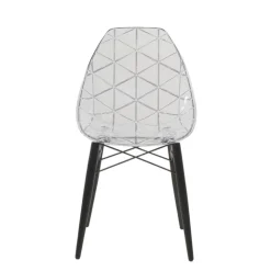 Chaise De Salle à Manger|Chaise Salon*Prisma Chaise scandinave transparente avec pieds en bois